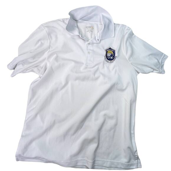 Corelle Tops - Core by North End School Polo Shirt Newnan High Vietnam War Class Size SP White